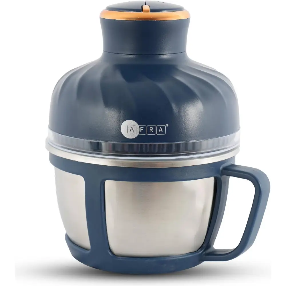 Afra 400W Stainless Steel Food Chopper with 2.5L Bowl, 2 Speed Control & 4 Stainless Steel Blades, Blue - AF-425CHSS