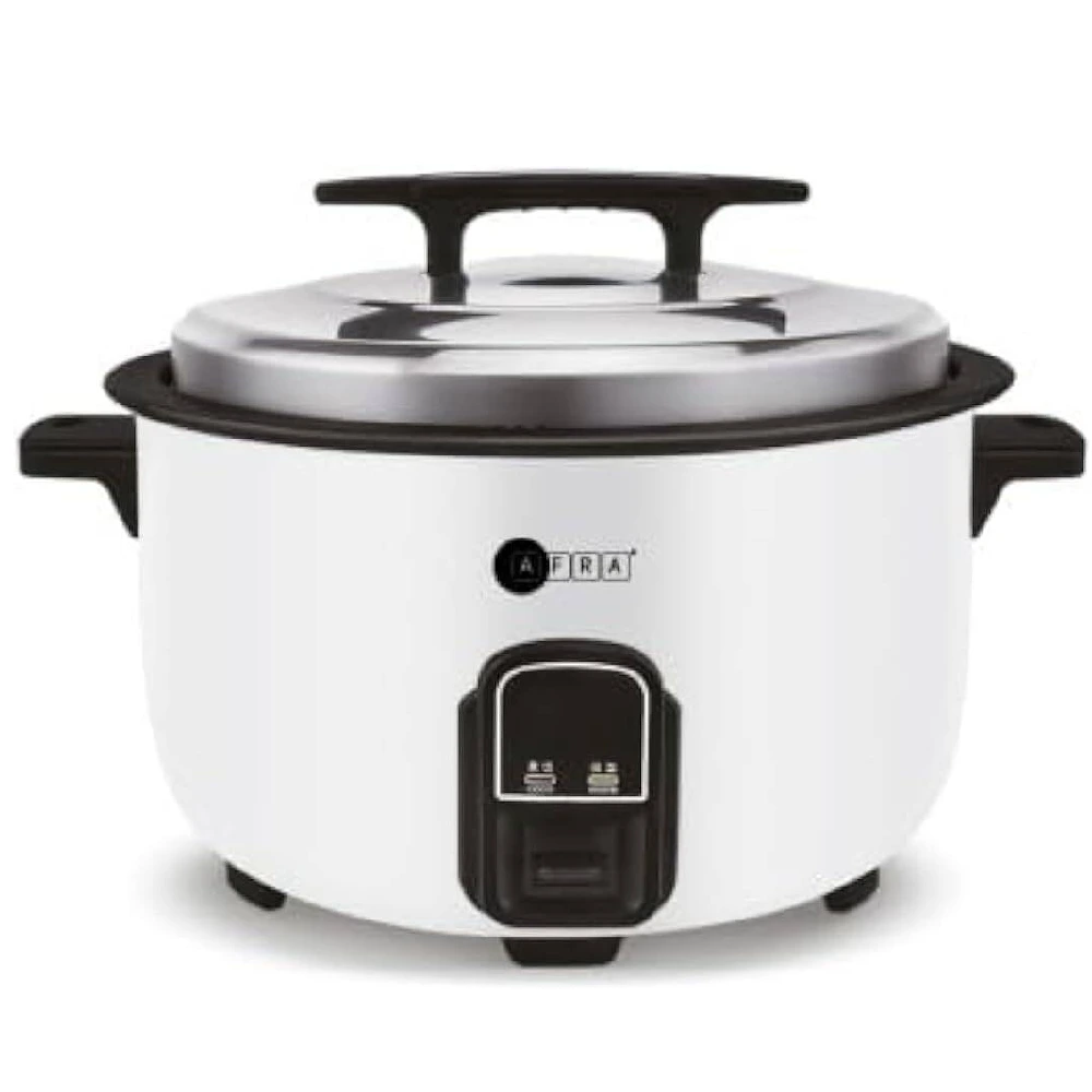 Afra 5.6L Rice Cooker 2000W with Keep Warm Function, Measuring Cup & Spoon, White - AF-56220RCGL