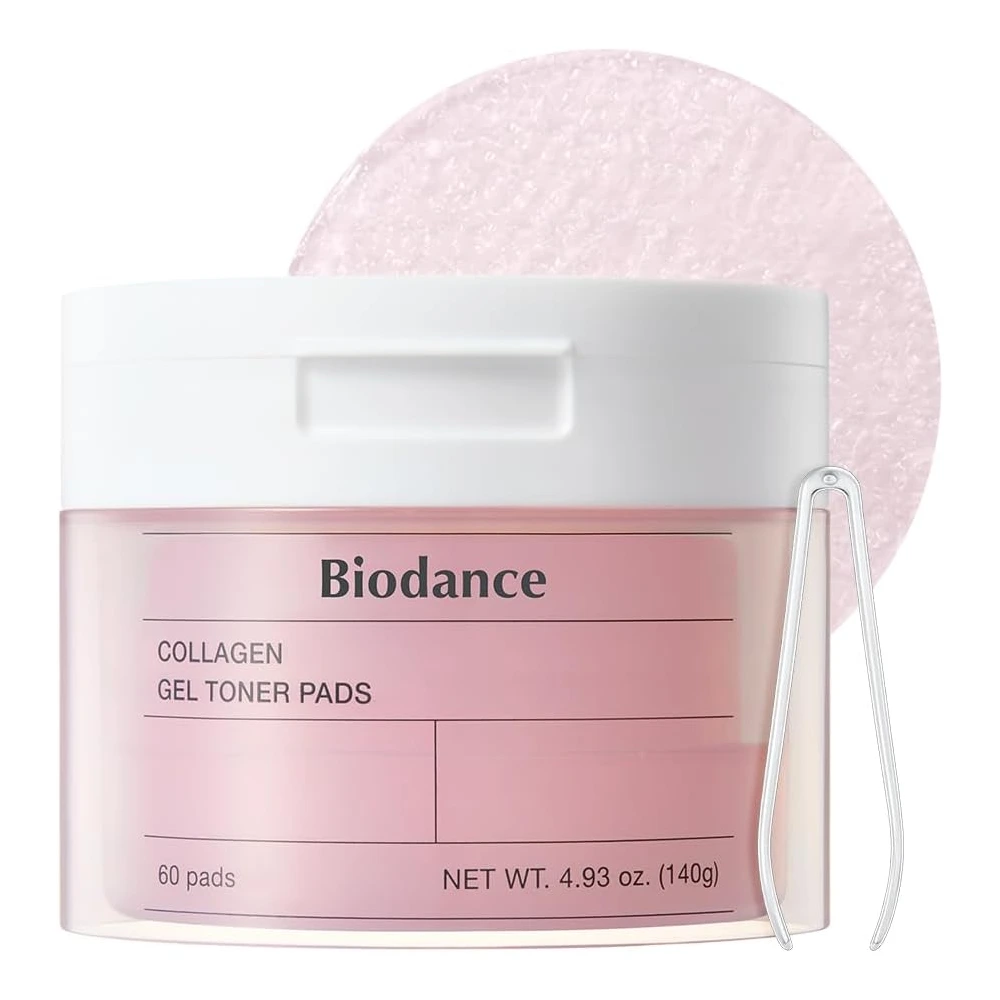 Biodance Collagen Gel Toner Pads 60 Pads - Pore Minimizing, Elasticity Boosting, Plumping, Low Molecular Collagen, Korean Skincare