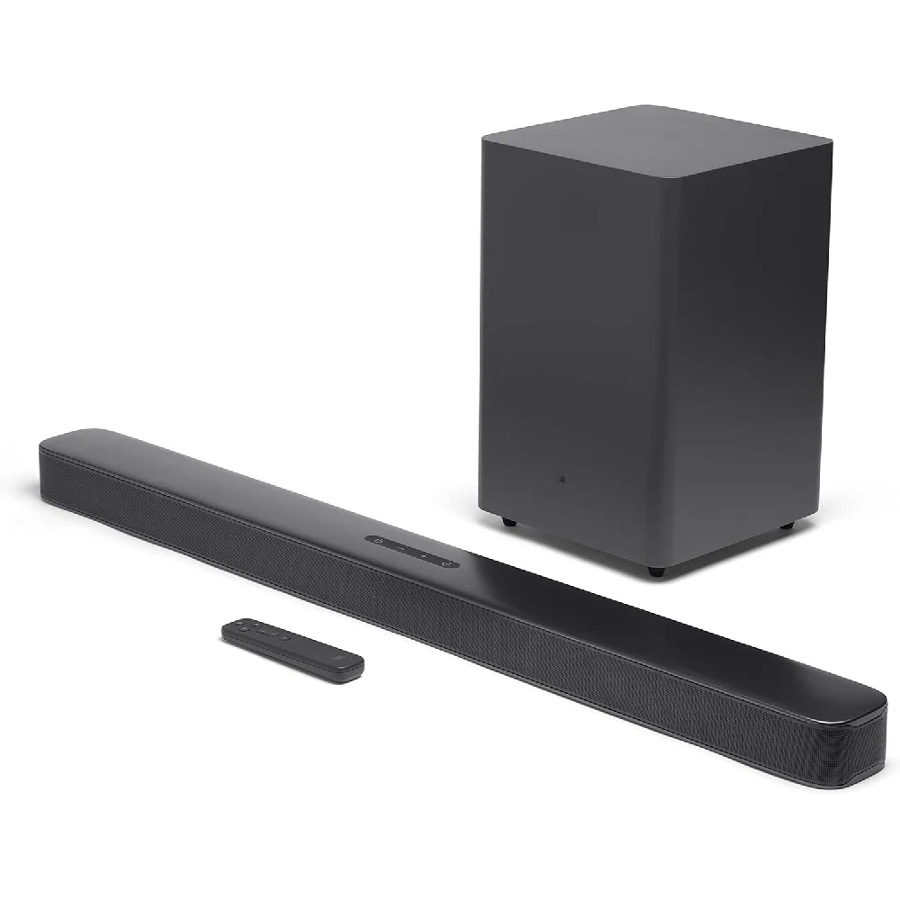 JBL Bar 2.1 Deep Bass 2.1 Channel Soundbar with Wireless 6.5inch Subwoofer, Dolby Digital, 300W Surround Sound, Bluetooth, Black - JBLBAR21DBBLKUK