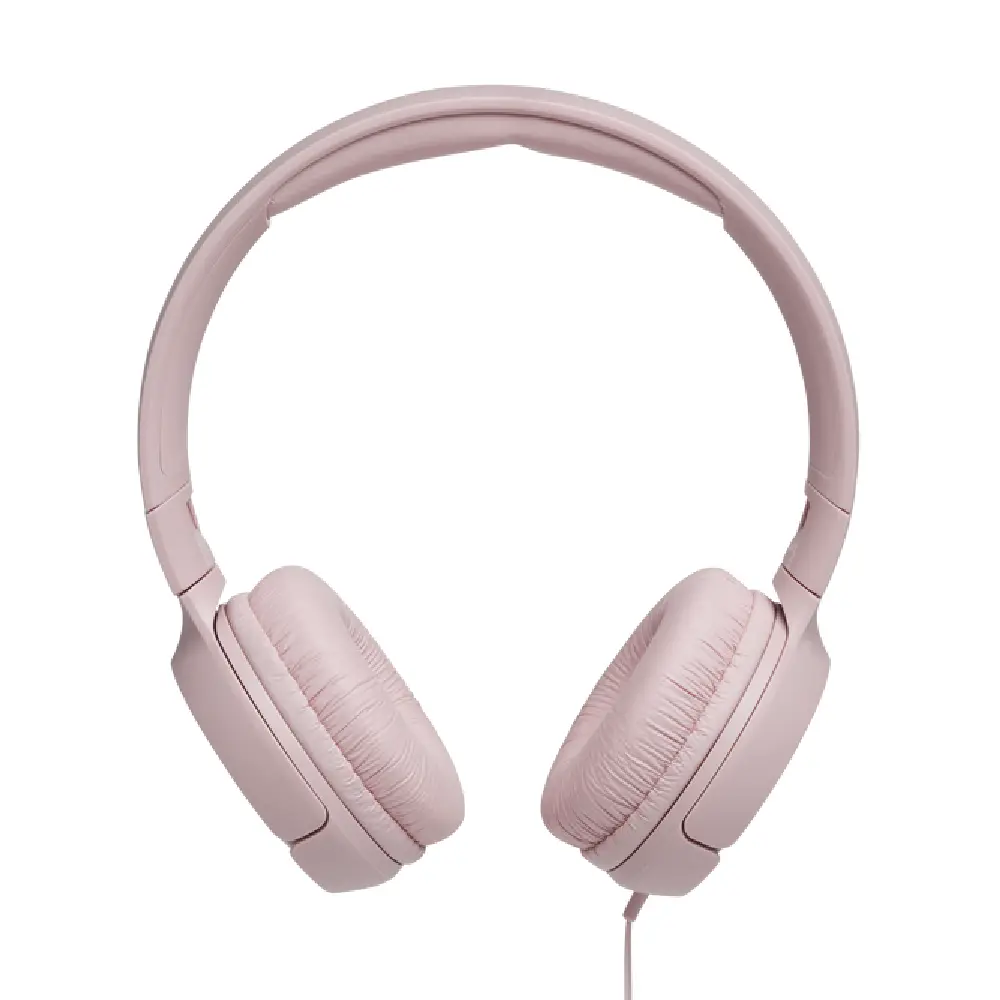 JBL Tune 500 Wired On-Ear Headphones with JBL Pure Bass Sound, Built-in Microphone, Foldable Design, 32 mm Drivers, Pink - JBLT500PIK