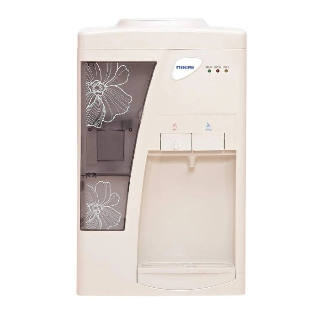 Nikai Table Top Water Dispenser with Cup Holder, White - NWD888T