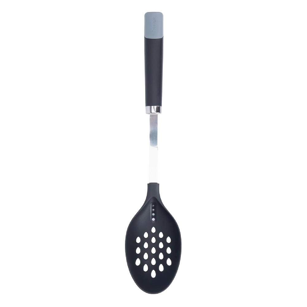 Prestige Easy Prep Slotted Spoon Heat-Resistant Nylon with Stainless Steel Handle, Black - PR49273