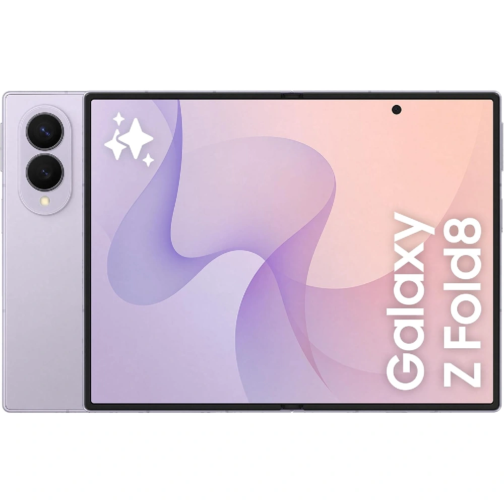 Samsung Galaxy Z Fold8 5G Dual SIM Smartphone 12GB RAM 256GB, 7.6-Inch Dynamic AMOLED 2X 120Hz Display, 50MP Dual Camera, 4800mAh, Lavender - Middle East Version