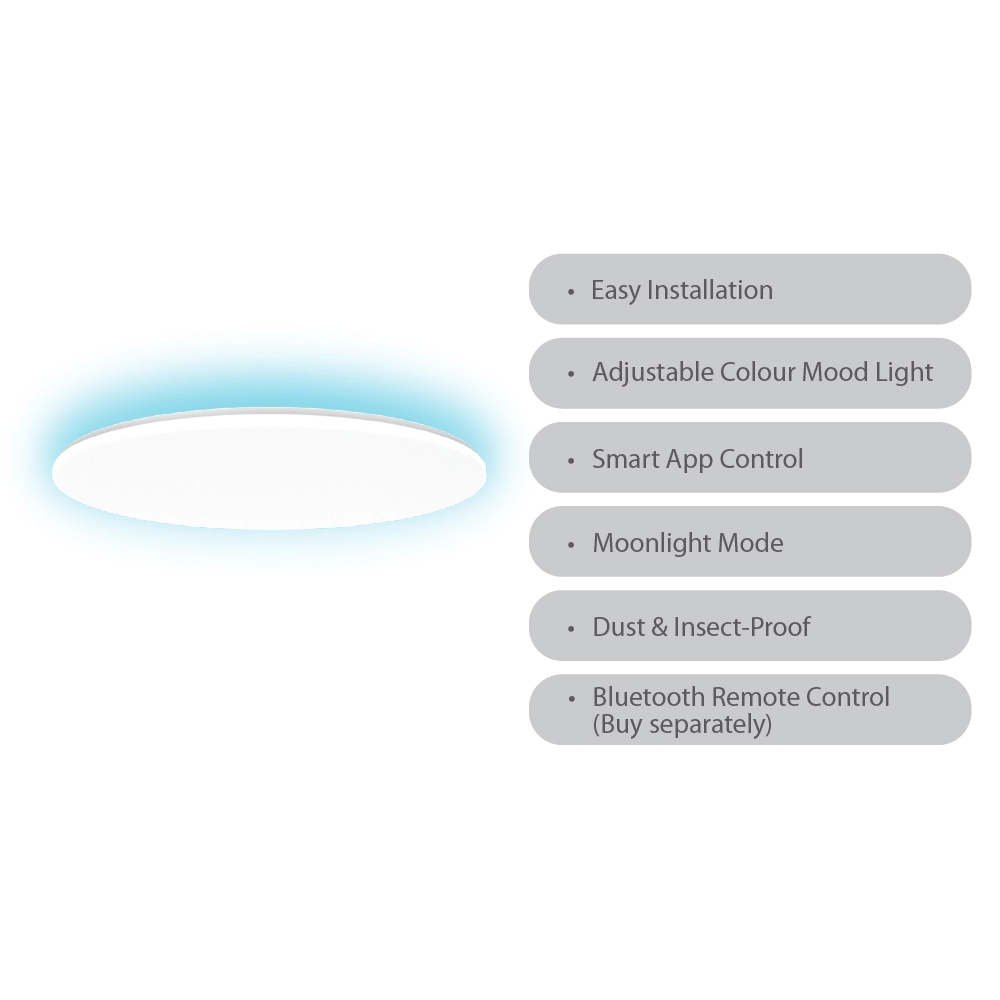 Yeelight Arwen Smart LED Ceiling Light 550C, 50W, Wi-Fi, RGB Mood Light, Alexa, Google Assistant & SmartThings - YLXD013-C - Image 2