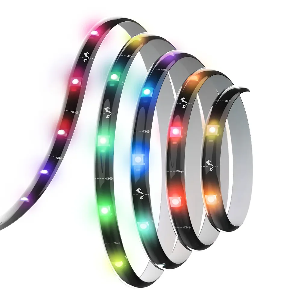 Yeelight LED Obsid RGBIC Strip Light 2m Smart Wi-Fi LED Light Strip with RGBIC, Music Sync & App Control - YLFWD-0025