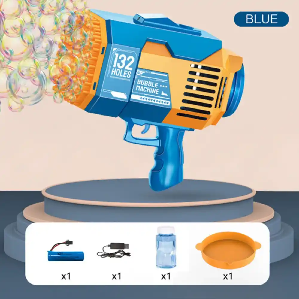 Little Story 132 Holes Bubble Machine Gun with Light, Rechargeable, Orange - LS_132BG_OR - Image 3