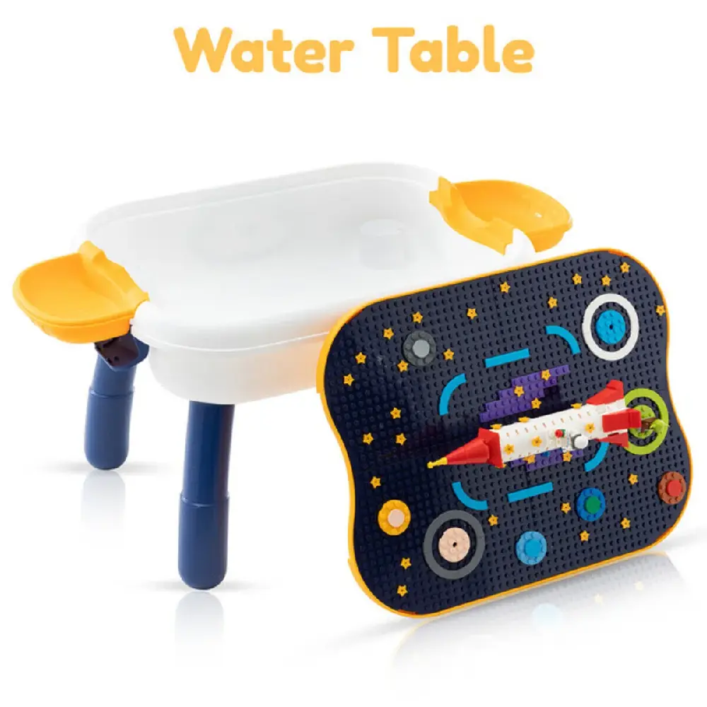 Little Story 4-in-1 Block Activity Table with Blocks, Foldable Multipurpose Study, Storage, Fishing & Block Table, Blue - LS_BLCTB_13BU - Image 2