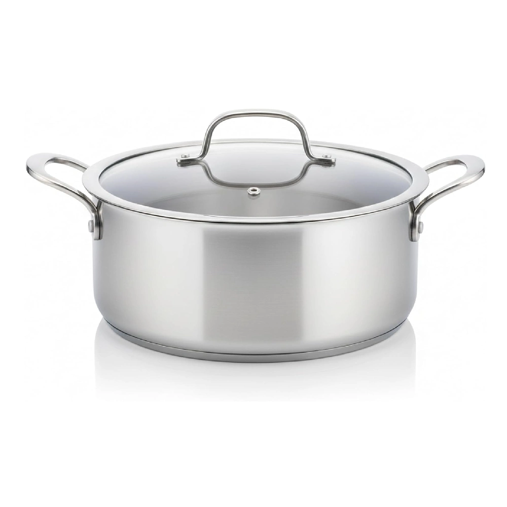 Prestige Infinity Tri-Ply Stainless Steel 32cm Casserole with Glass Lid, Induction & All Hob Compatible - PR81196