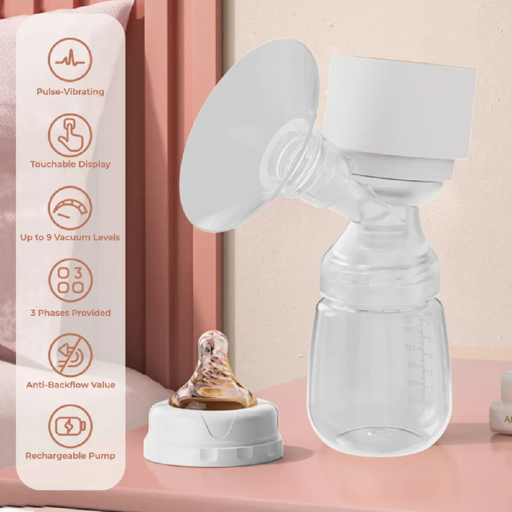 Sunveno Automatic Smart Single Breast Pump, Built-in Controller, 3 Modes, 220ml Storage, Rechargeable Battery, Bluetooth, BPA-Free, White - SN_BPSSA_WH - Image 4