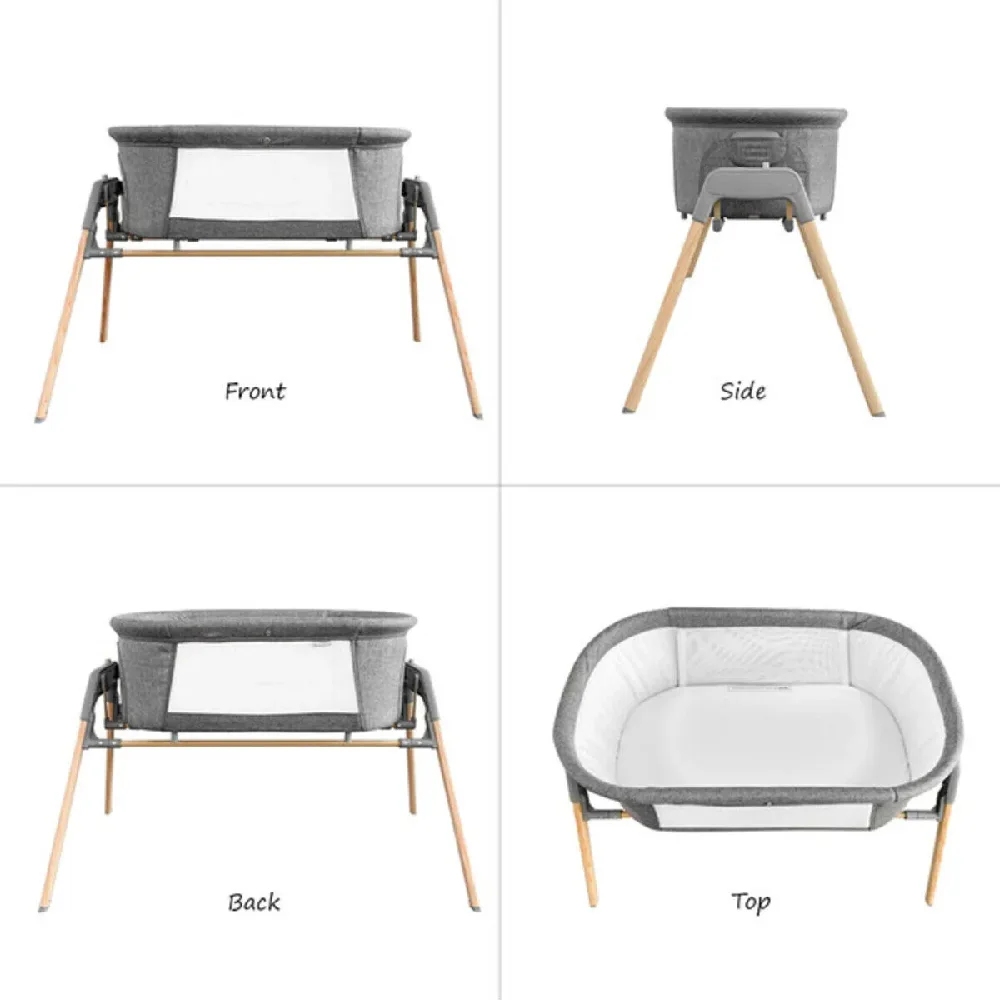 Teknum 3-in-1 Baby Rocker Bassinet & Infant Crib with Mosquito Net, Washable Mattress, Detachable Sleeping Basket, Carry Bag, Grey - TK_3IN1RKBS_GY - Image 2