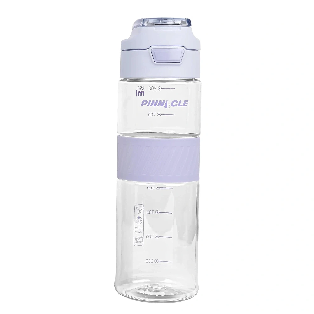 Winsor Pinnacle Pulse 850ml Motivational Water Bottle, BPA-Free, Leak-Proof, Flip-Top Lid, Lavender - WPHY-L-1006