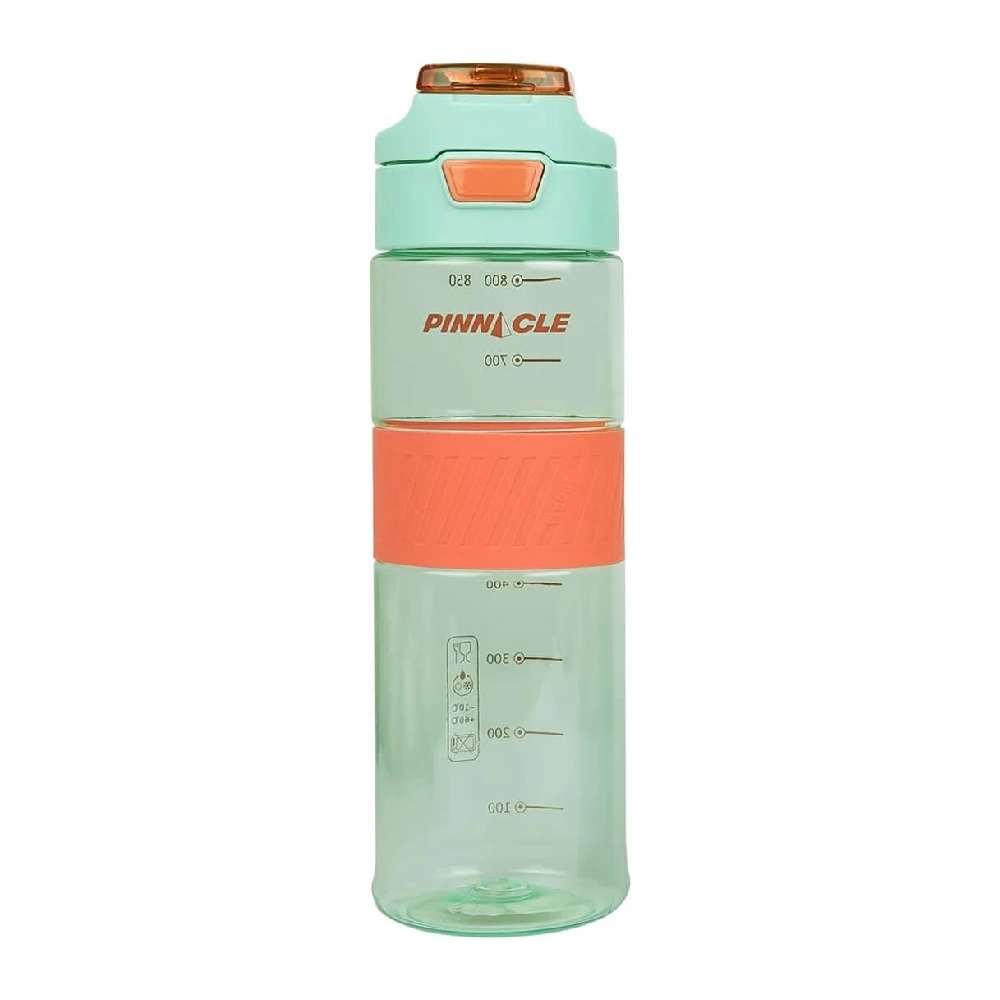 Winsor Pinnacle Pulse 850ml Motivational Water Bottle, BPA-Free, Leak-Proof, Flip-Top Lid, Mint Green - WPHY-M-1005