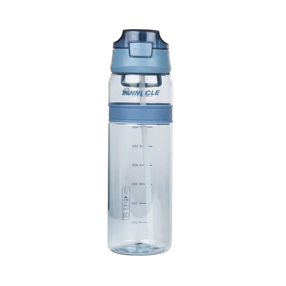 Winsor Pinnacle Quench 700ml Motivational Water Bottle, BPA-Free, Leak-Proof, Flip-Top Sipper, Blue - WPHY-B-1008