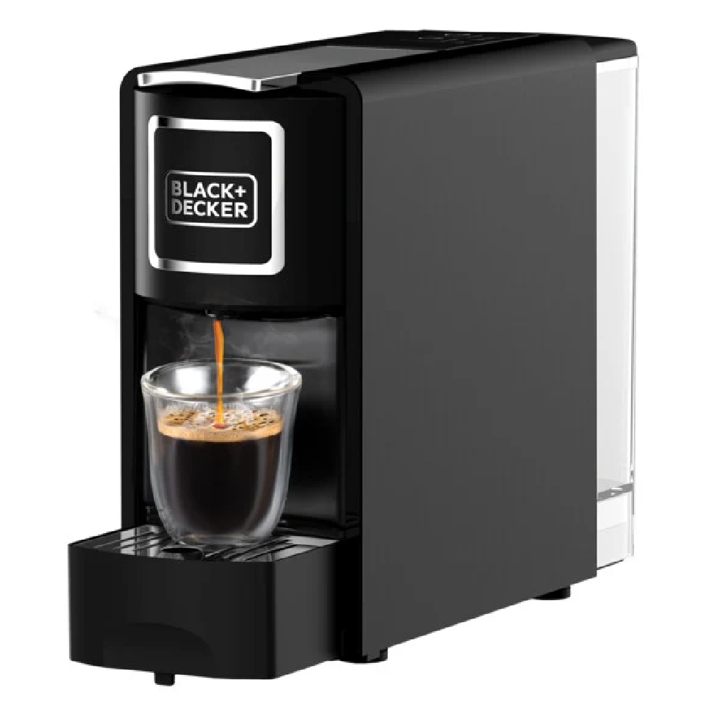 Black+Decker CCM100 1140W Capsule Coffee Machine-Automatic Coffee Maker for Espresso & Fresh Coffee Brewing