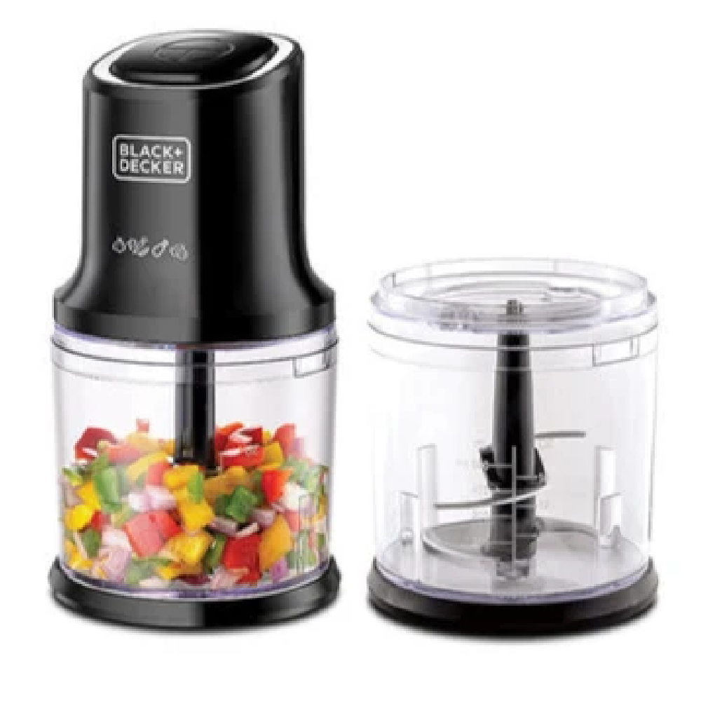 Black+Decker FC500J 500W Vertical Chopper with Extra Jar-Electric Food Chopper for Chopping & Mincing