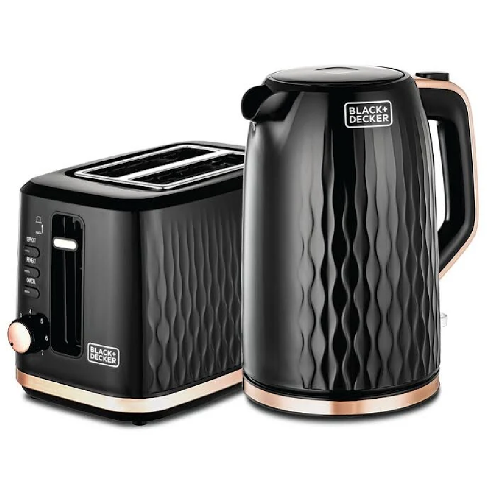 Black+Decker MBF90 Breakfast Set-1.7L Electric Kettle & 2 Slice Toaster Combo-Compact Kitchen Appliance Set