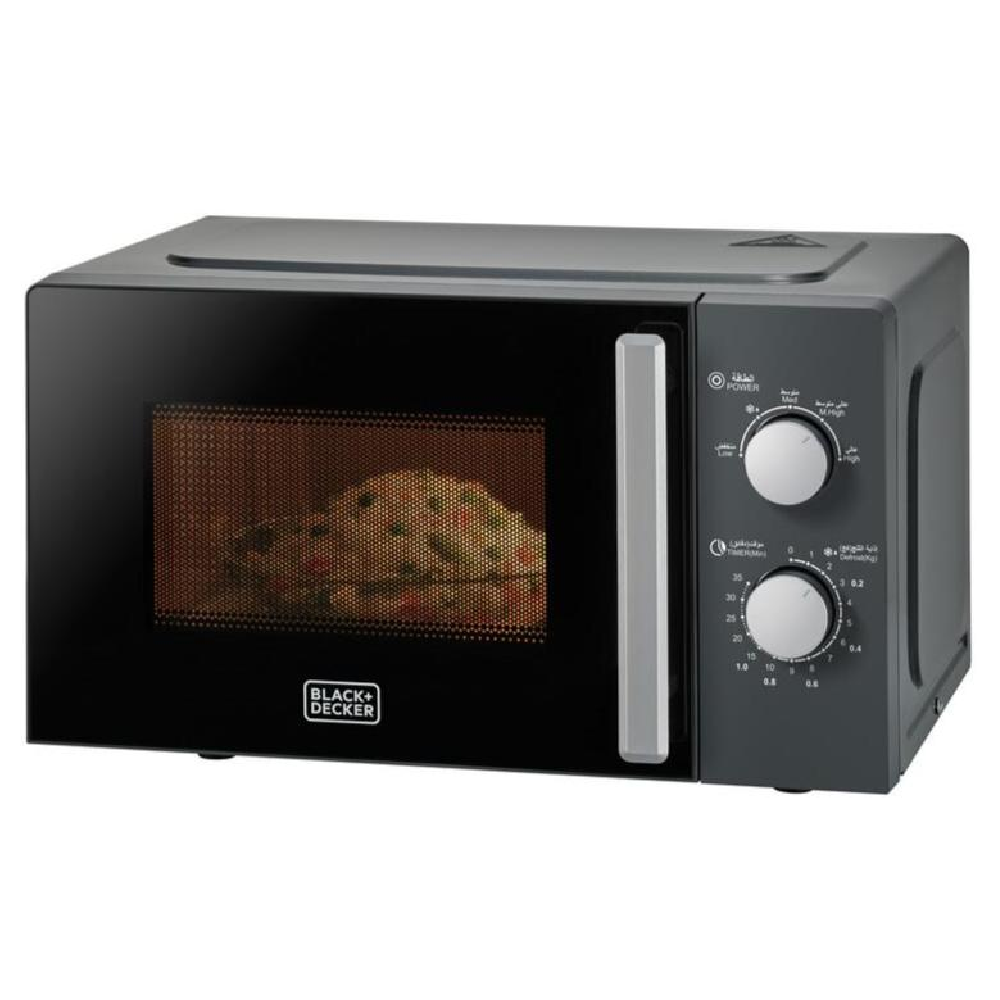 Black+Decker MZ2015P 20L Countertop Microwave Oven-Compact Microwave with Easy Cooking Functions for Home Use
