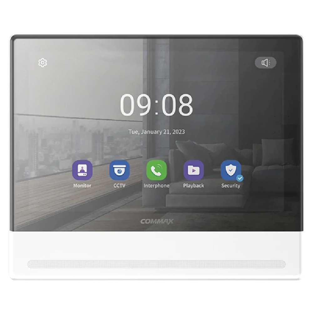 Commax CDV-1004QT-W Fine View 10-Inch Handsfree Smart Wall Pad-White-Memory Recording & Smartphone Compatible Video Doorphone Monitor