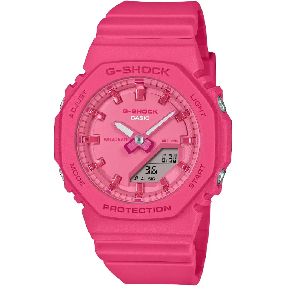 G-Shock Casual Analog-Digital Watch with Shock Resistance, 200M Water Resistant, and Matte Pink Finish for Women - GMA-P2100PP-4ADR