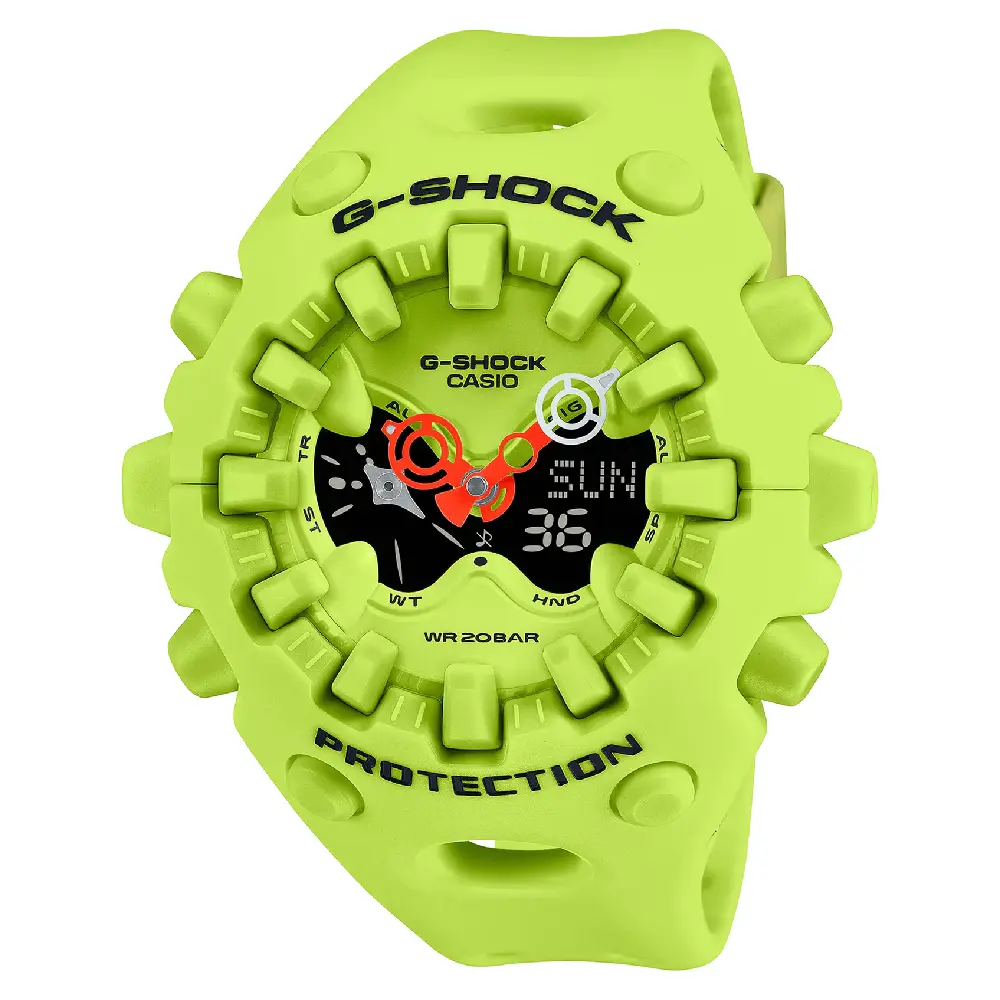 G-Shock Men's Sporty Resin Watch with Yellow Dial, 2 ATM Water Resistance, and Quartz Movement (Yellow) - GA-V01-9ADR