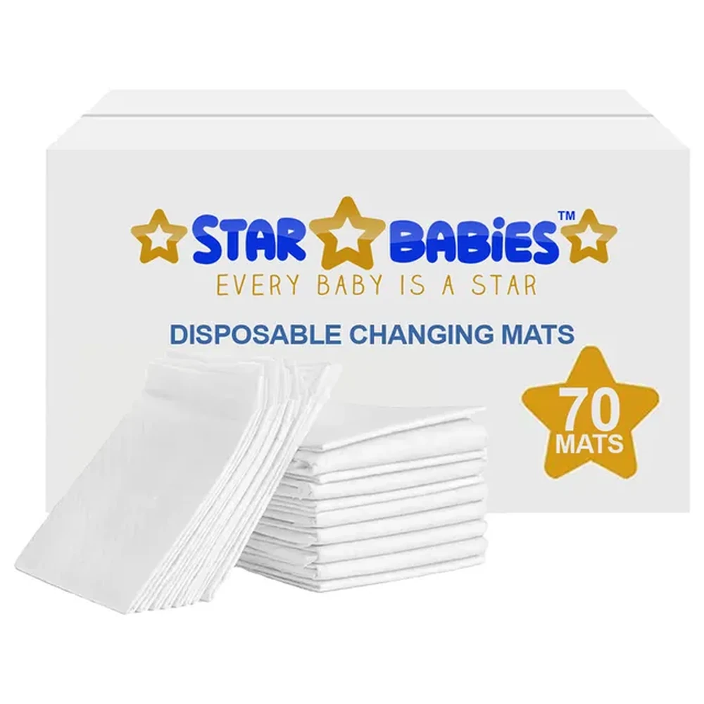 Star Babies Disposable Changing Mat - L - (45x60cm) - 70pcs - White