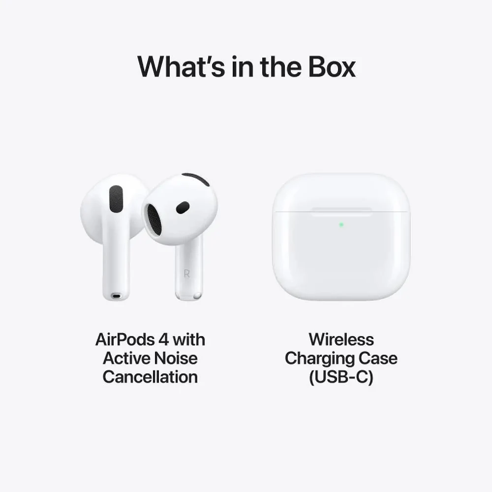 Apple AirPods 4 with Active Noise Cancellation, USB-C Charging Case, Bluetooth 5.3, IP54, White - Middle East Version - Image 6