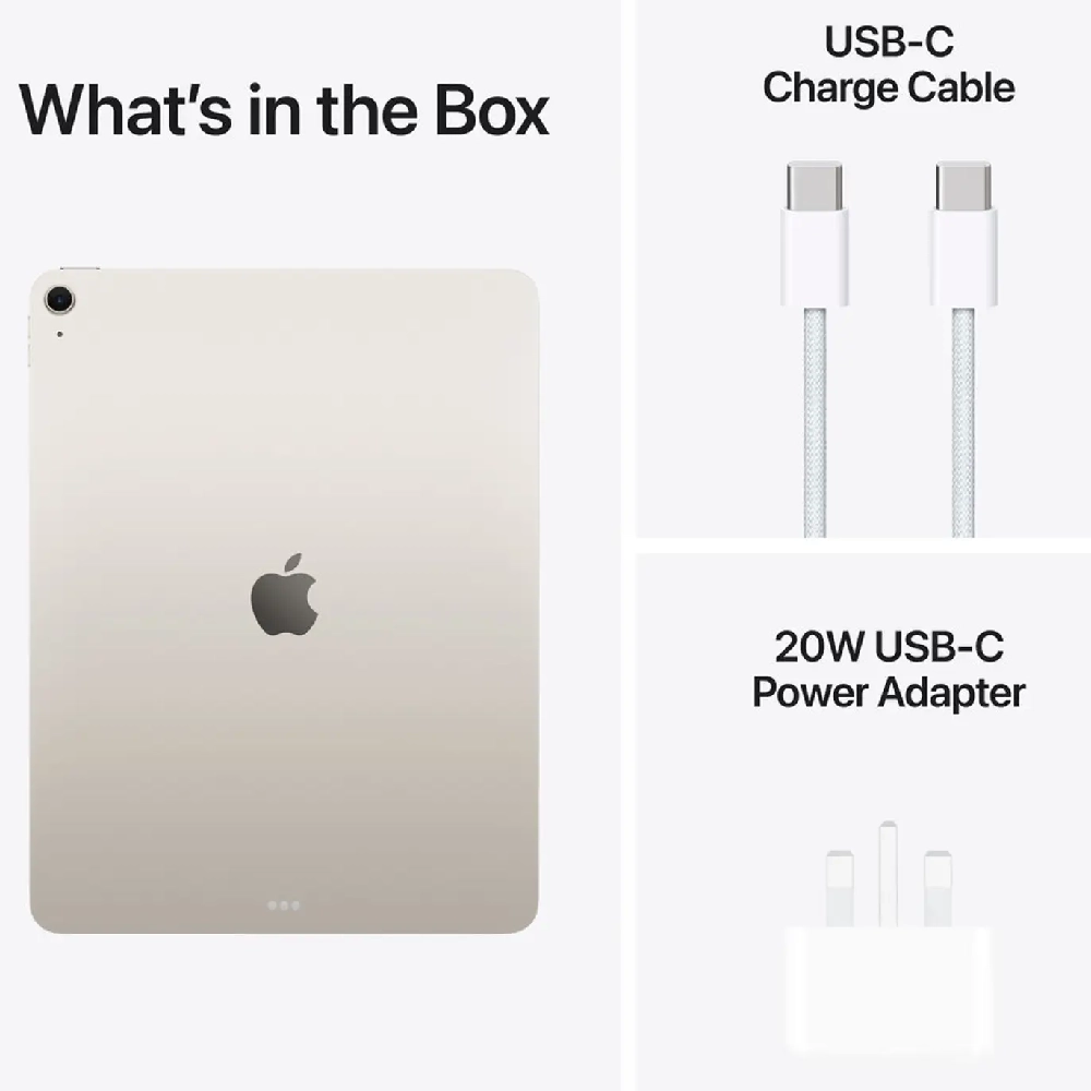 Apple iPad Air 8th Gen 11 Inch Tablet - Liquid Retina Display, M4 Chip, Wi-Fi, 128GB Storage, 12MP Camera, Touch ID, USB-C, Starlight - Middle East Version - Image 6