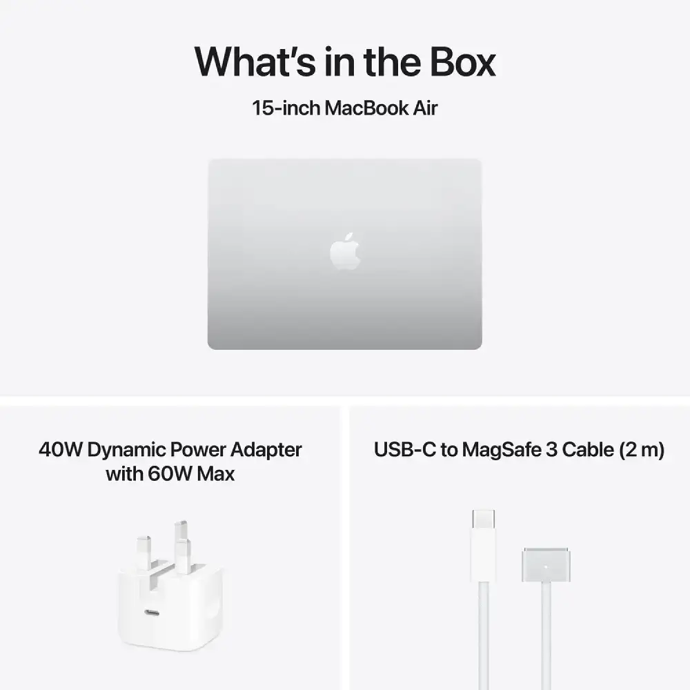 Apple MacBook Air M5 15.3-inch 16GB RAM 1TB SSD, 10-Core CPU, 10-Core GPU, Wi-Fi 7, English Keyboard, Silver, MDVA4 - International Version - Image 8