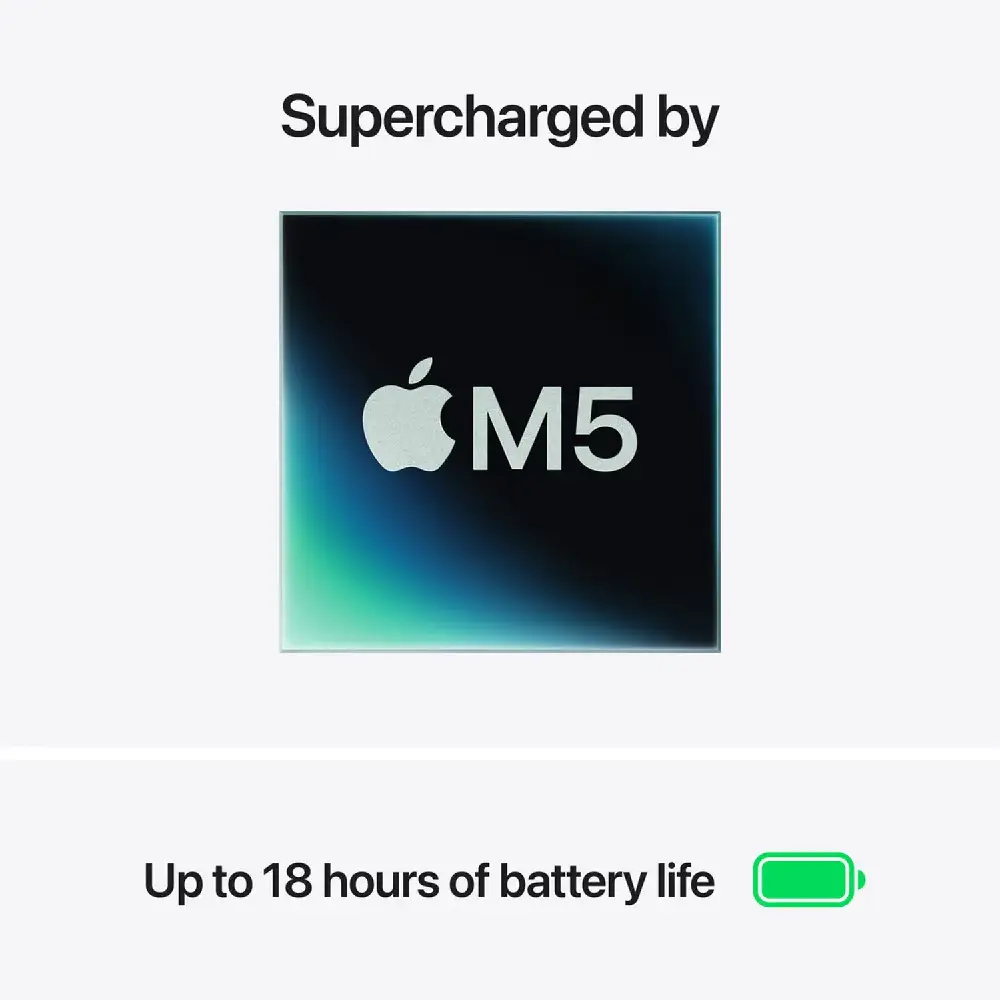 Apple MacBook Air M5 15.3-inch 24GB RAM 1TB SSD, 10-Core CPU, 10-Core GPU, Wi-Fi 7, English Keyboard, Starlight, MDVF4 - International Version - Image 4