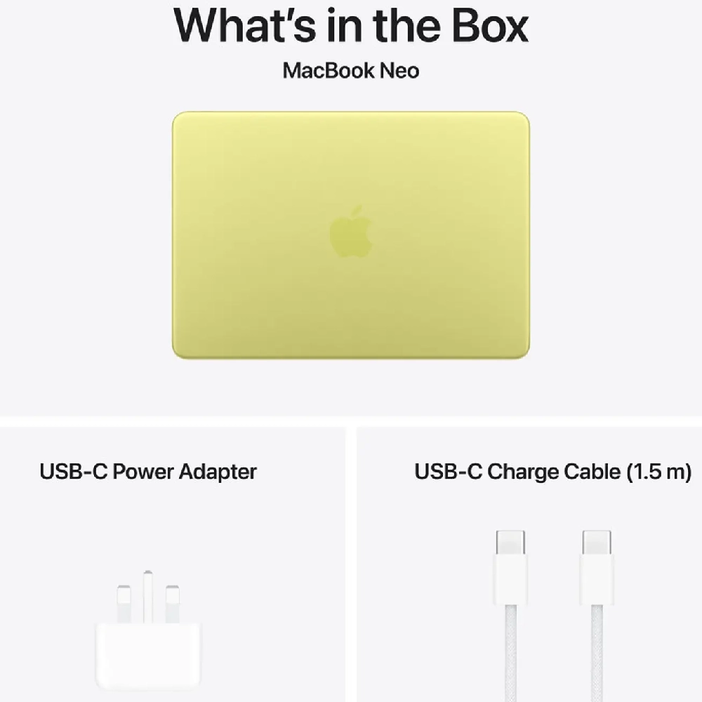 Apple MacBook Neo 13 Inch Laptop - A18 Pro 6-Core CPU, 8GB RAM, 256GB SSD, macOS Tahoe, Citrus - MHFD4 - TDRA Version - Image 11