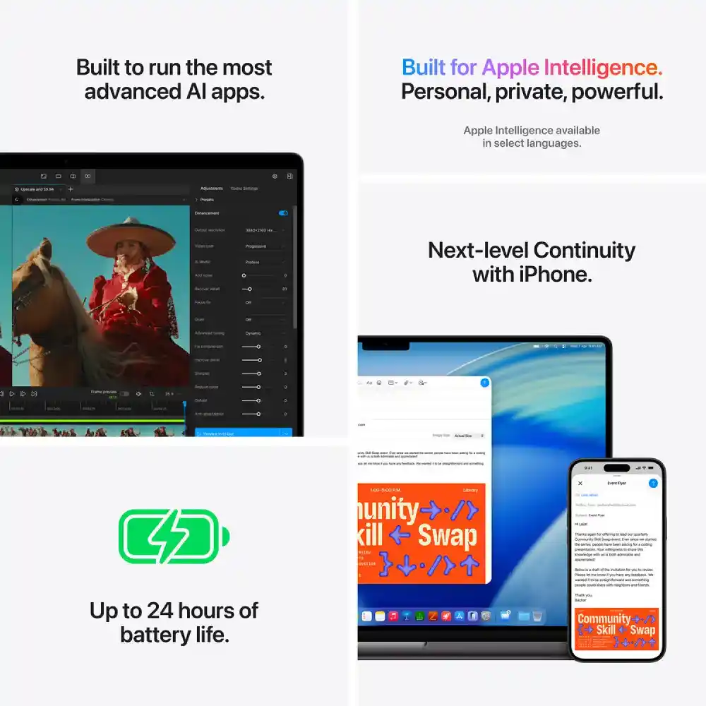Apple MacBook Pro 16.2-inch M5 Pro 24GB RAM 1TB SSD, 18-Core CPU, 20-Core GPU, Liquid Retina XDR Display, Wi-Fi 7, Arabic Keyboard, Silver, MGE44 - International Version - Image 7