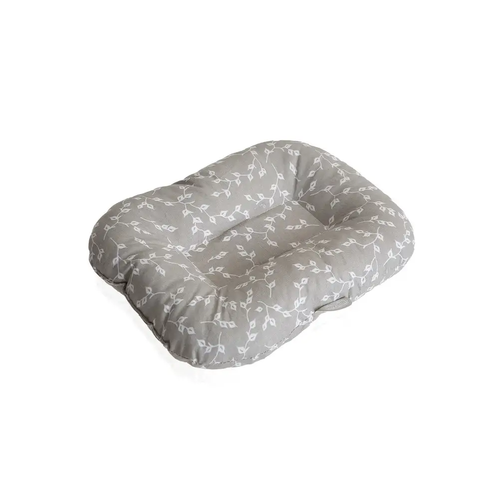 Babyjem Breastfeeding Pillow for Mother & Baby, Ergonomic Support, Head Support Hole, Elasticated Sleeve, Grey Flower - 109GY