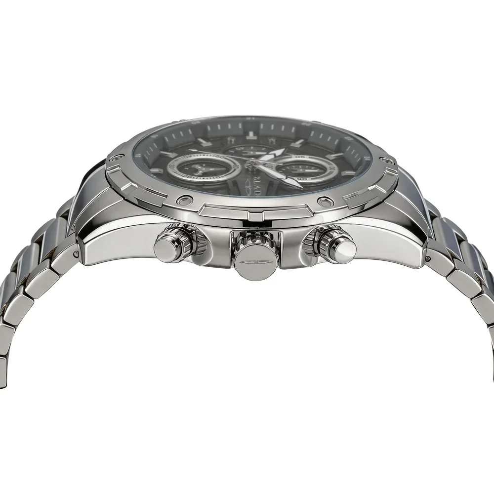 Blade Airfield Grey Delta Series 46mm Mens Chronograph Watch, 316 Stainless Steel Case, Grey Dial, Stainless Steel Band, Mineral Glass, 10ATM - 3715G2SGS - Image 2