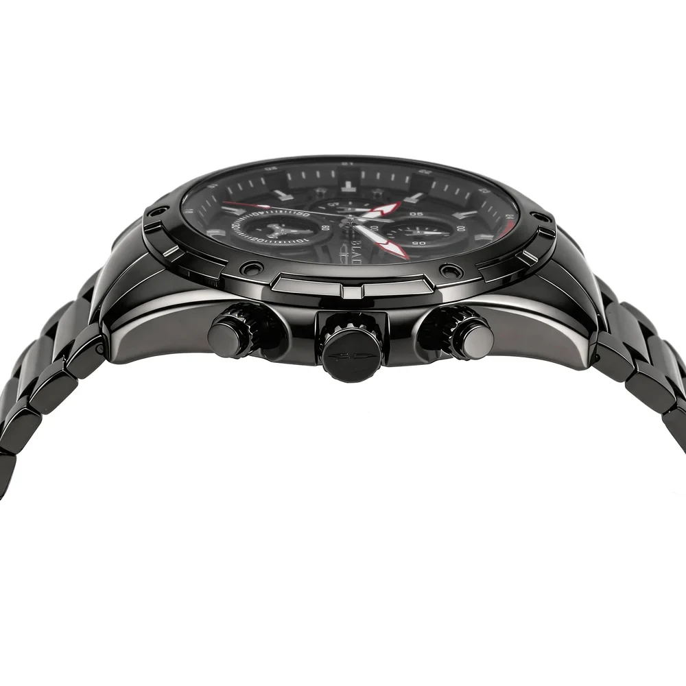 Blade Airfield Imprint Delta Series 46mm Mens Chronograph Watch, 316 Stainless Steel Case, PVD Black Finish, Black Dial, Stainless Steel Band, 10ATM - 3715G2NNN - Image 2