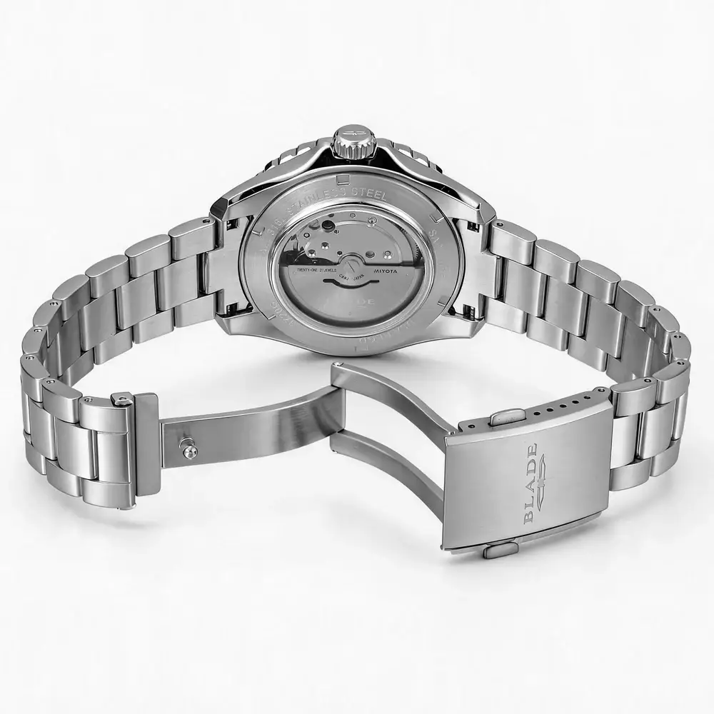 Blade Divers XL Blue Delta Series 41mm Mens Calendar Watch, 316 Stainless Steel Case, Blue Dial, Sapphire Glass, Stainless Steel Band, 20ATM - 3720G2SBS - Image 4