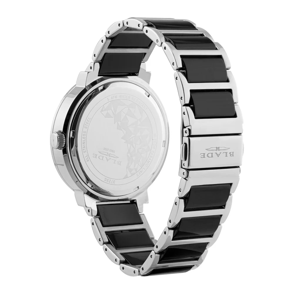 Blade Jazz Black 32mm Womens Date Watch, Stainless Steel Case, Black Dial, Hardened Mineral Glass, SS Ceramic Band, Japan Quartz Movement, 5ATM, 3 Years Warranty - 3728L4SNN - Image 4