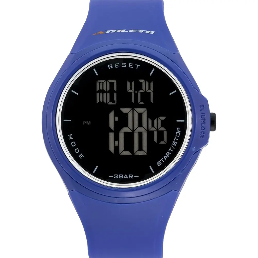 Eliz Athlete Blue Digital Sports Watch, 47.5mm Polyurethane Case, Acrylic Glass, Blue Dial, Digital Quartz Movement, 30mm Blue PU Strap, 5ATM, Unisex Watch, 2 Years Warranty - ES8779G8BBB