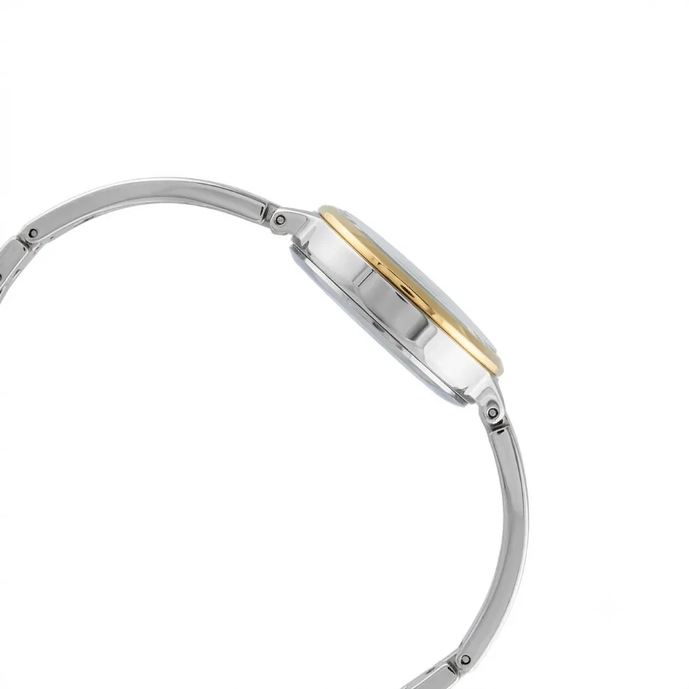 Eliz Iris Silver Dial Womens Watch, 28.5mm Metal Case, 11.5mm Two-Tone PVD Gold Metal Bracelet, Jewelry Buckle, 3ATM, 2 Years Warranty - ES8998L2TST - Image 3