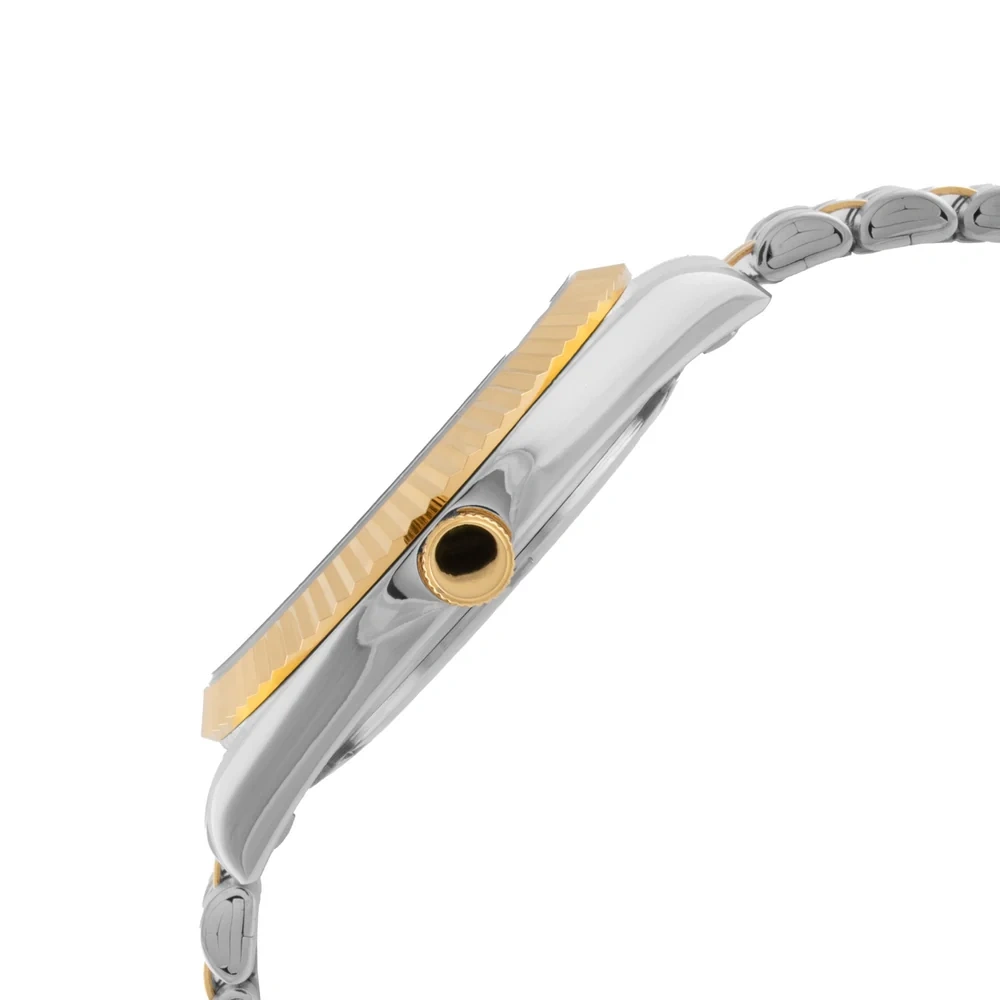 Eliz Mahal Silver Dial Watch, 40mm Two-Tone PVD Gold Stainless Steel Case, 21mm Stainless Steel Band, Foldover with Pushers Buckle, 3ATM, Mens Watch, 2 Years Warranty - ES8863G2TST - Image 3