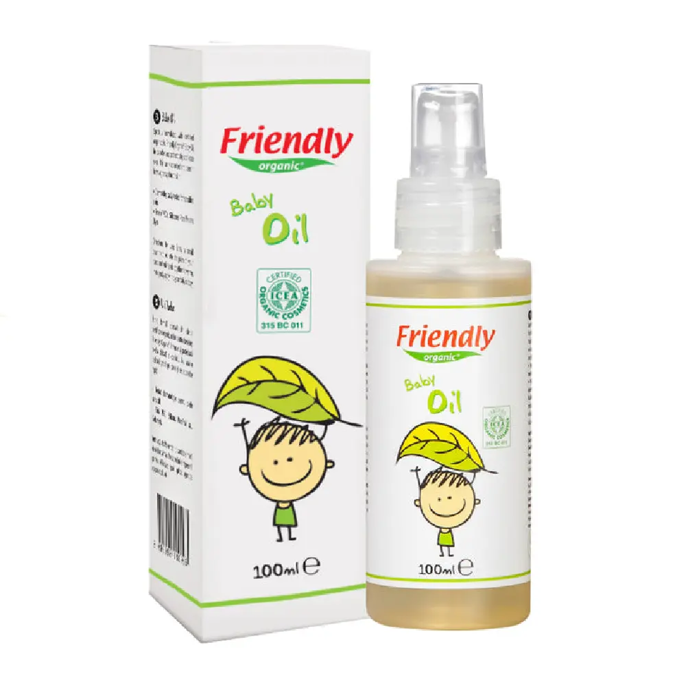Friendly Organic Baby Massage Oil 100 ml, Certified Organic Oils, Almond & Olive Oil, Gentle & Moisturizing - FR0966 - Image 2