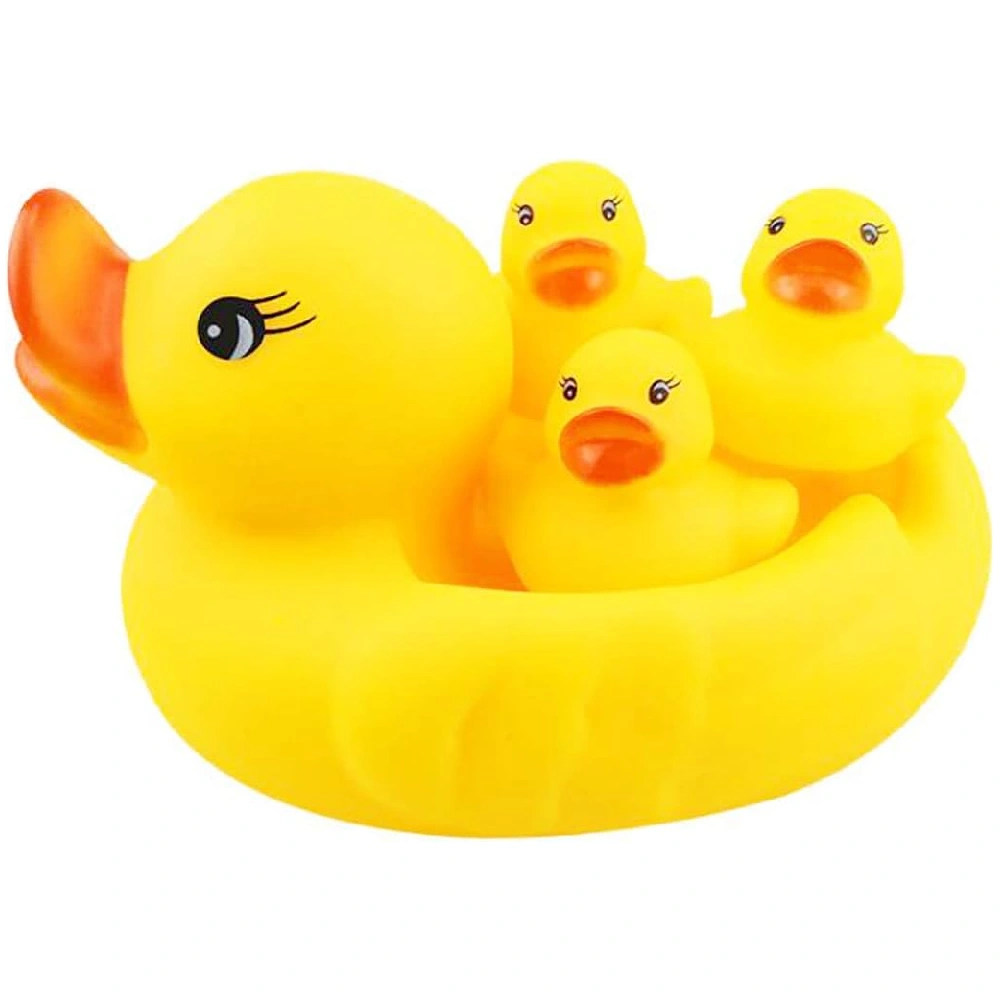 Star Babies Squeaky Duck Pack of 4 - Yellow