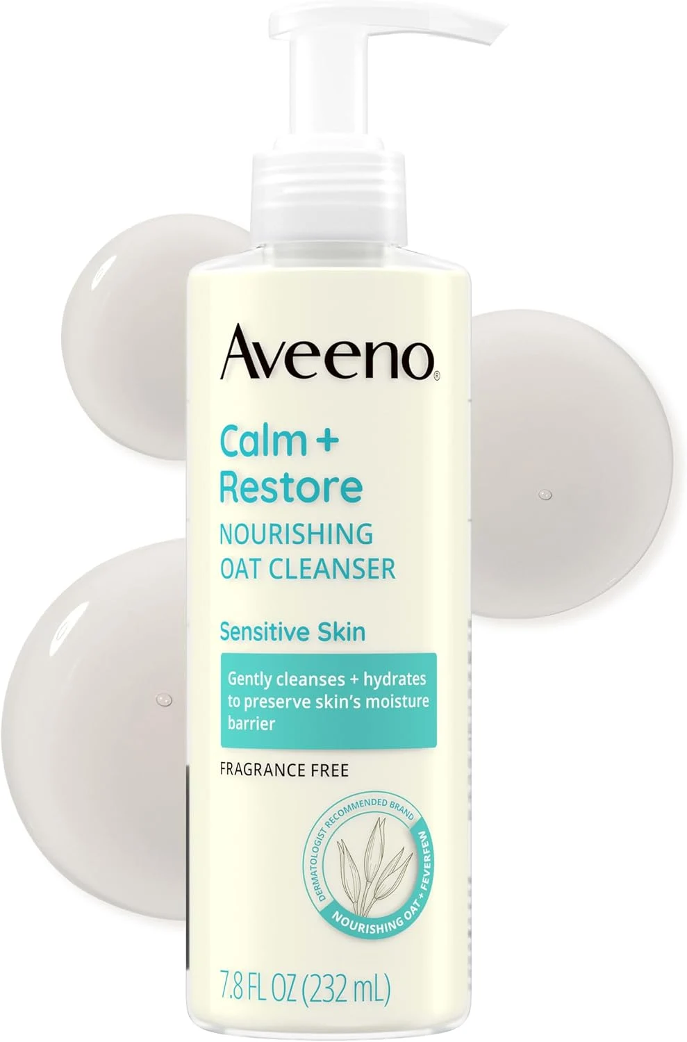 Aveeno Calm Plus Restore Nourishing Oat Cleanser Daily Hydrating Facial And Face Wash 7.8 Fl Oz - AVE-625379L1