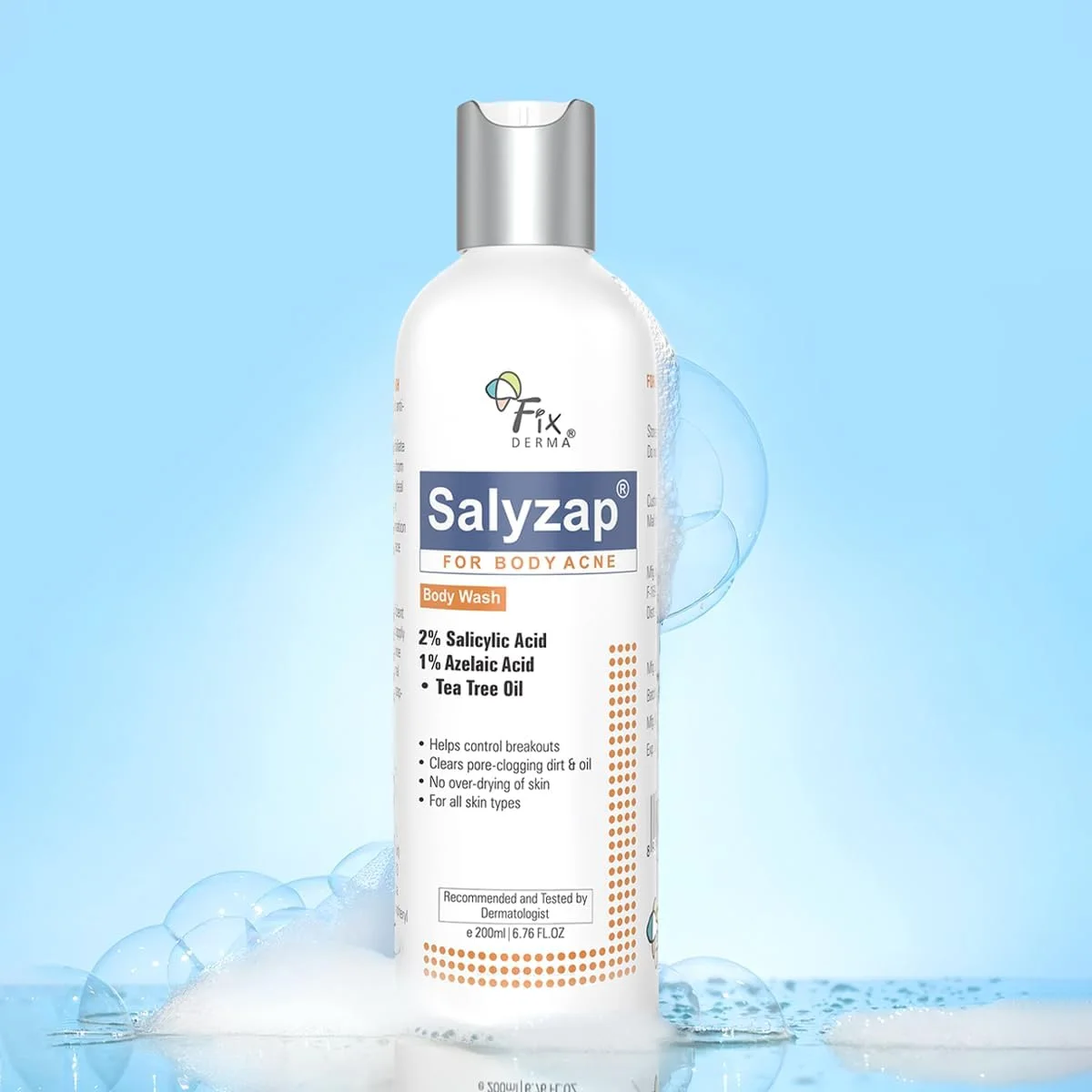 Fixderma 2 Percent Salicylic Acid Salyzap Body Wash For Acne Non Foaming Body 200ml - FXD-336622L1 - Image 2