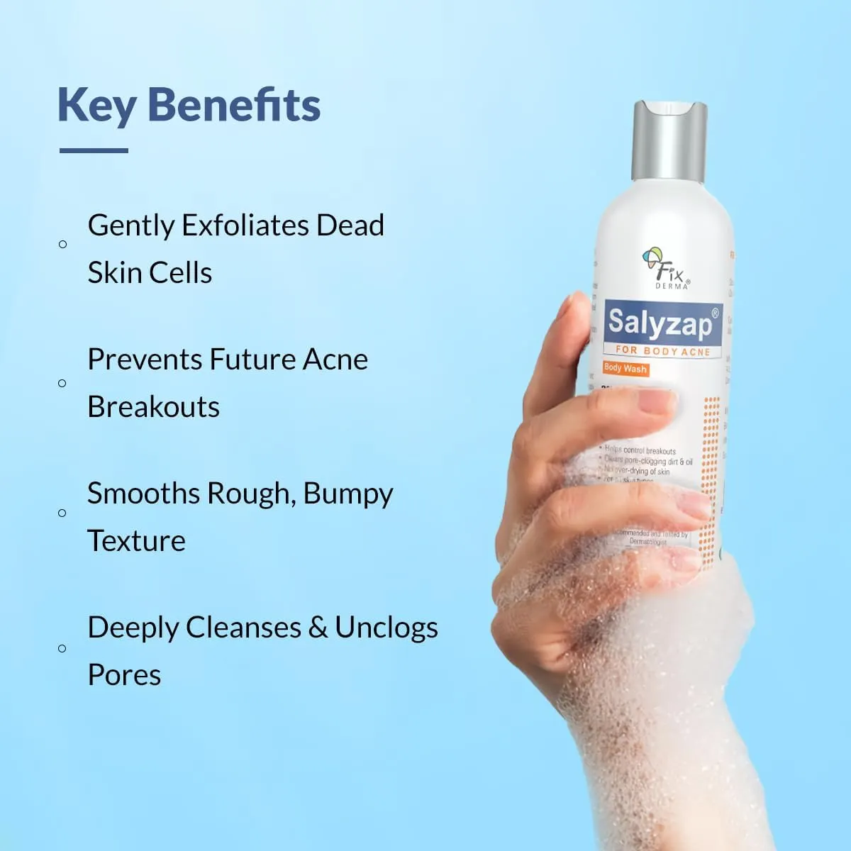 Fixderma 2 Percent Salicylic Acid Salyzap Body Wash For Acne Non Foaming Body 200ml - FXD-336622L1 - Image 3