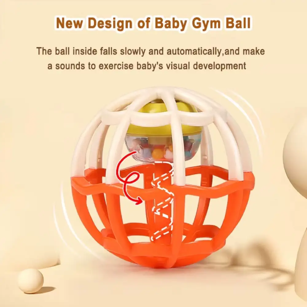 Goodway Baby Gym Rattle Ball Toy with Rolling Sound, Cage-Style Ball with Moving Rattle, Easy Grip Design, Sensory & Motor Skill Development, Green - G306A-GREEN - Image 3