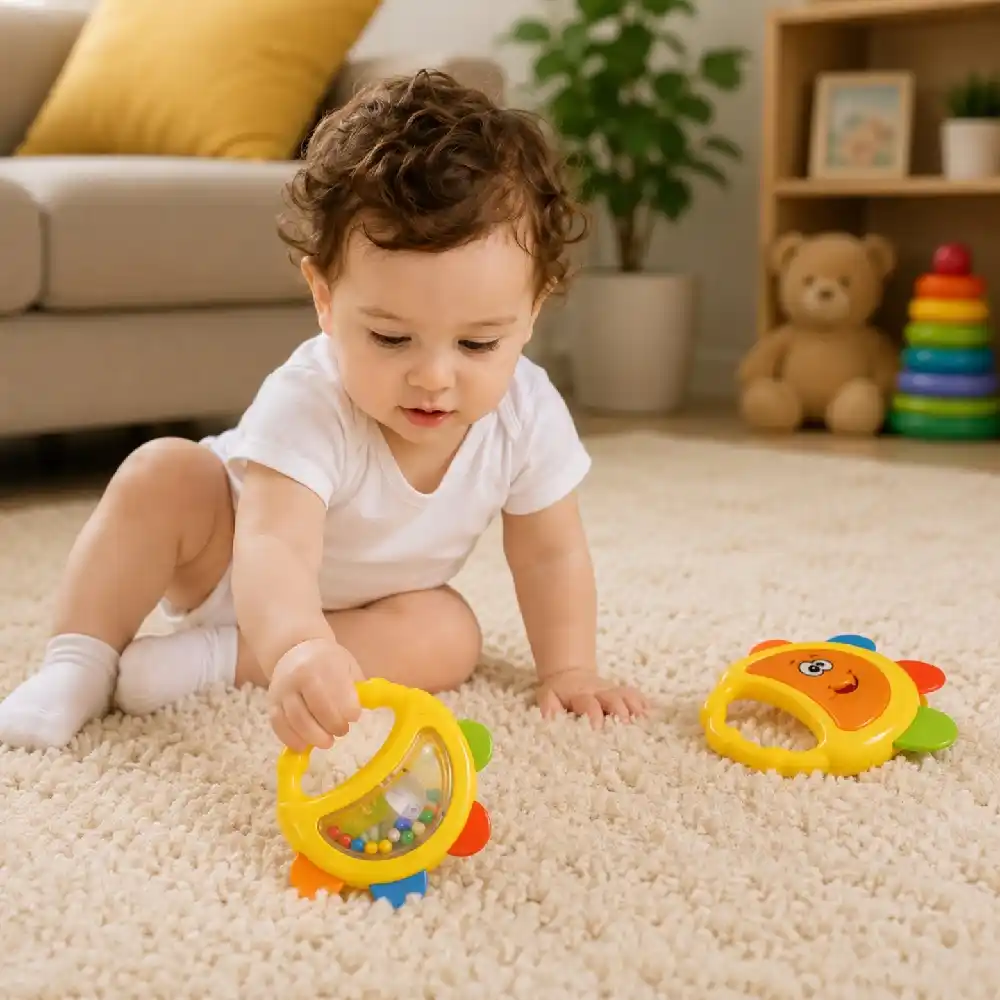Goodway Baby Rattle Toy 12-Piece Set for Newborns, Animal Design with Variety of Shapes, Textures & Sounds, Lightweight Easy-Grip Sensory Toys for Early Development - 6625G - Image 2