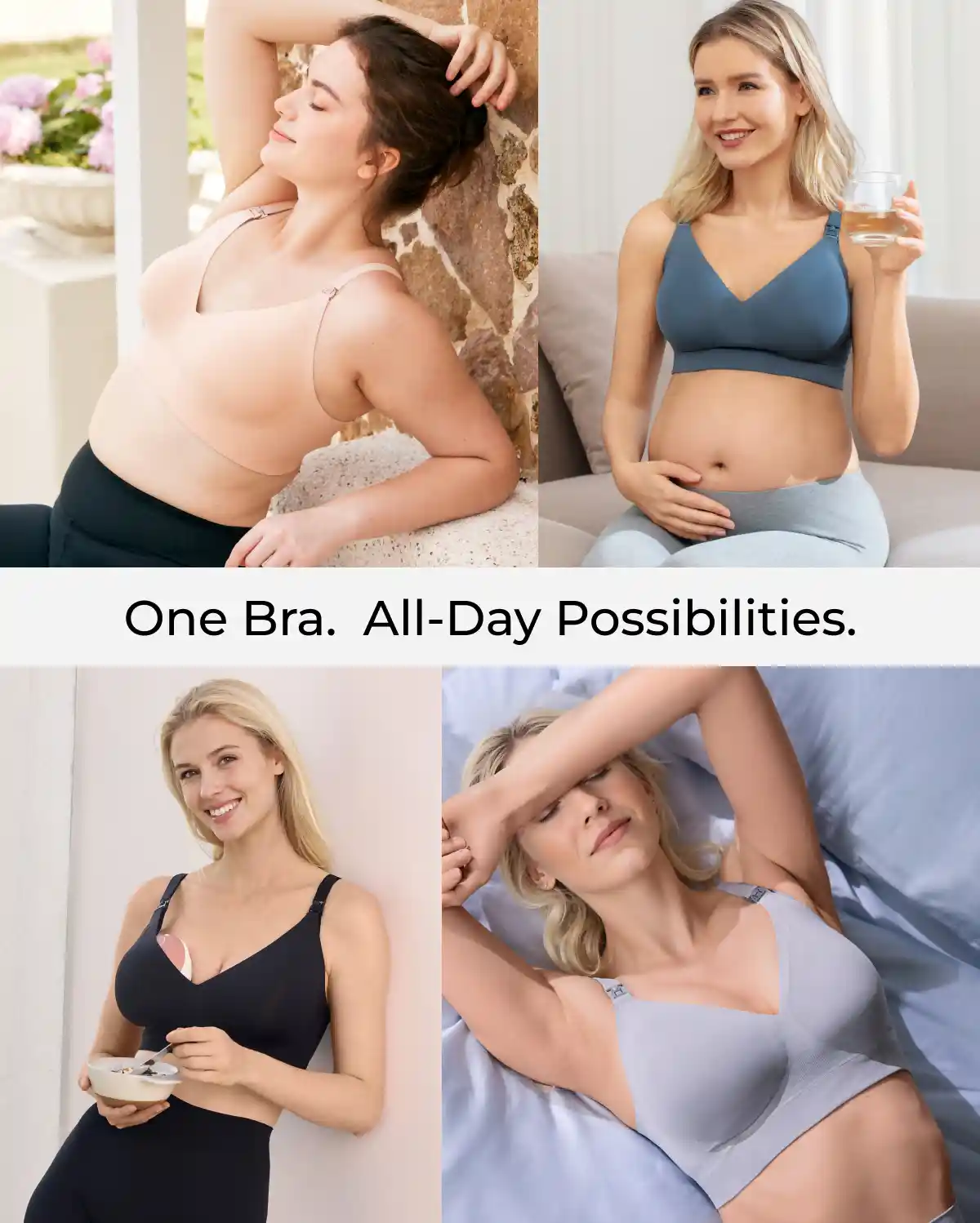 Momcozy CoolFit T-Shirt Nursing Bra, Hands-Free Pumping Support, Ultra-Stretch Fabric, Wireless Seamless Design, C-H Cup Support, Oyster Pink-Beige - 840506407749 - Image 6