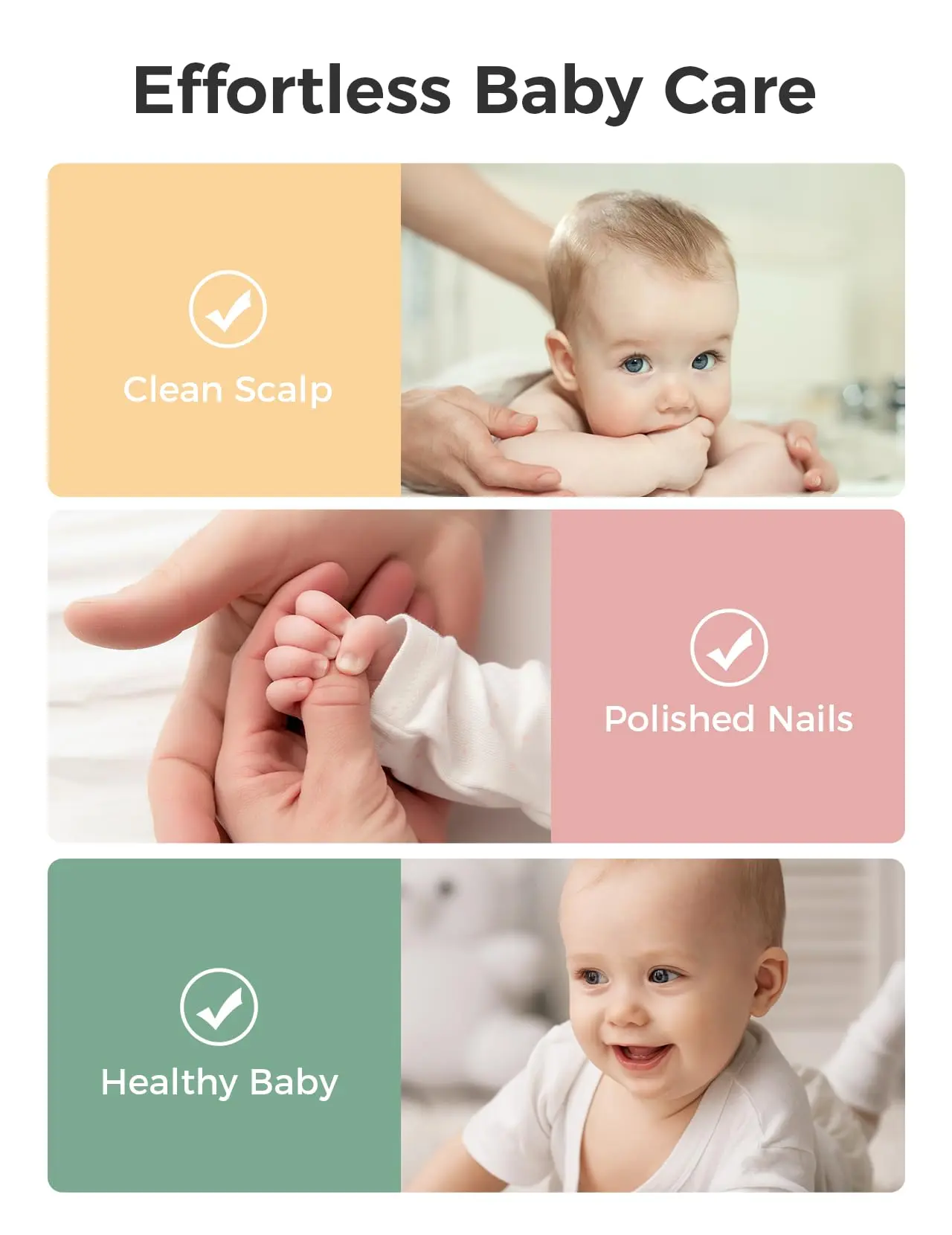 Momcozy Core Baby Care Kit, All-in-One Grooming, Health & Cleansing Set, Nail Scissors, Nail Clipper & File, Nasal Aspirator, Gas Relief Tubes, Bath & Cradle Cap Brushes, Finger Toothbrush, Comb & Storage Case - QMCK017 - Image 7