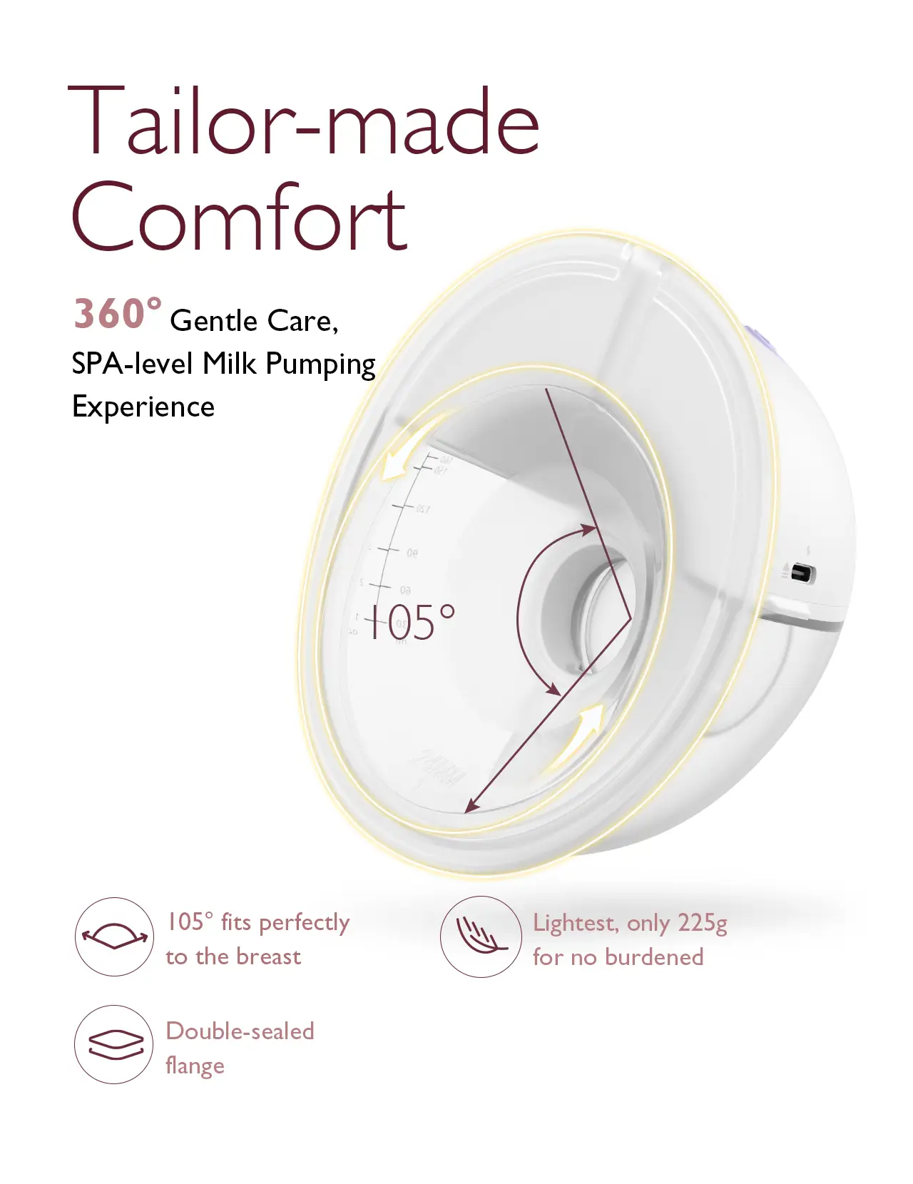 Momcozy M5 Single Wearable Breast Pump, BPA-Free Silicone, Maroon - QMBP161-MR - Image 7